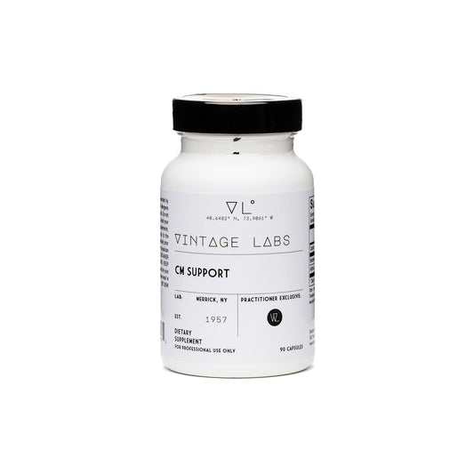 Supplement bottle labeled 'Vintage Labs' on a white background