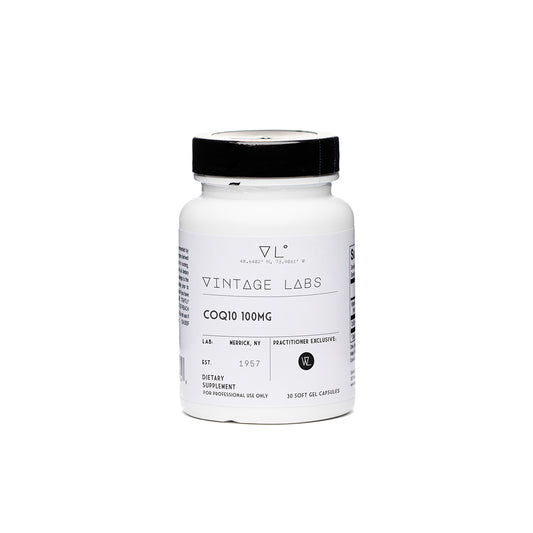 Supplement bottle labeled 'Vintage Labs' on a white background