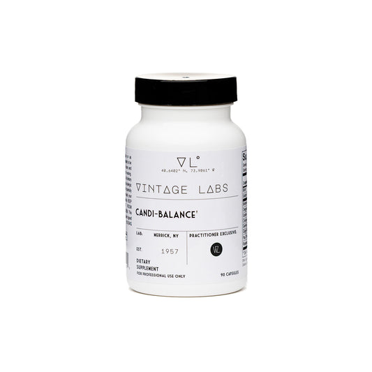 Supplement bottle labeled 'Vintage Labs' on a white background