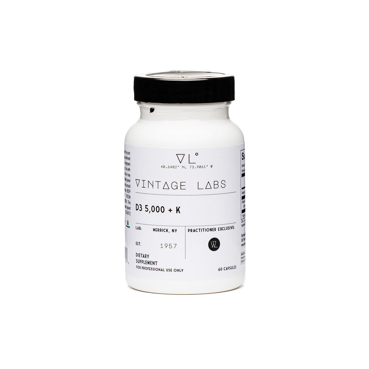 Supplement bottle labeled 'Vintage Labs' on a white background