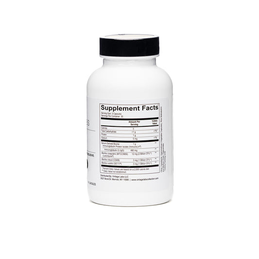 Supplement bottle with label on a white background
