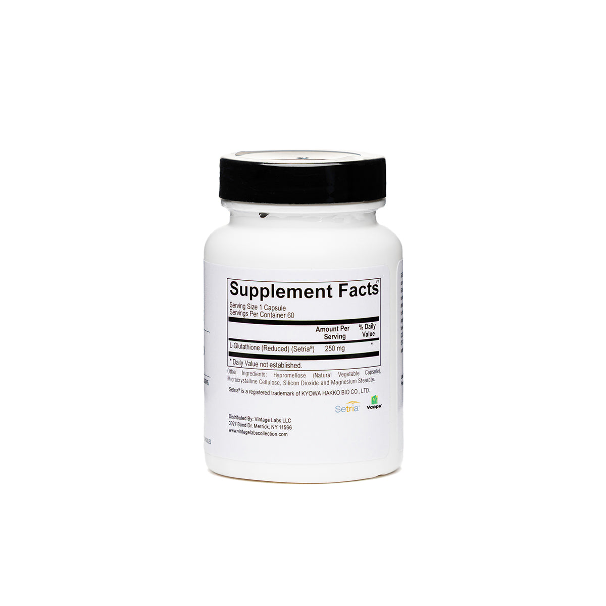 Supplement bottle with label on a white background