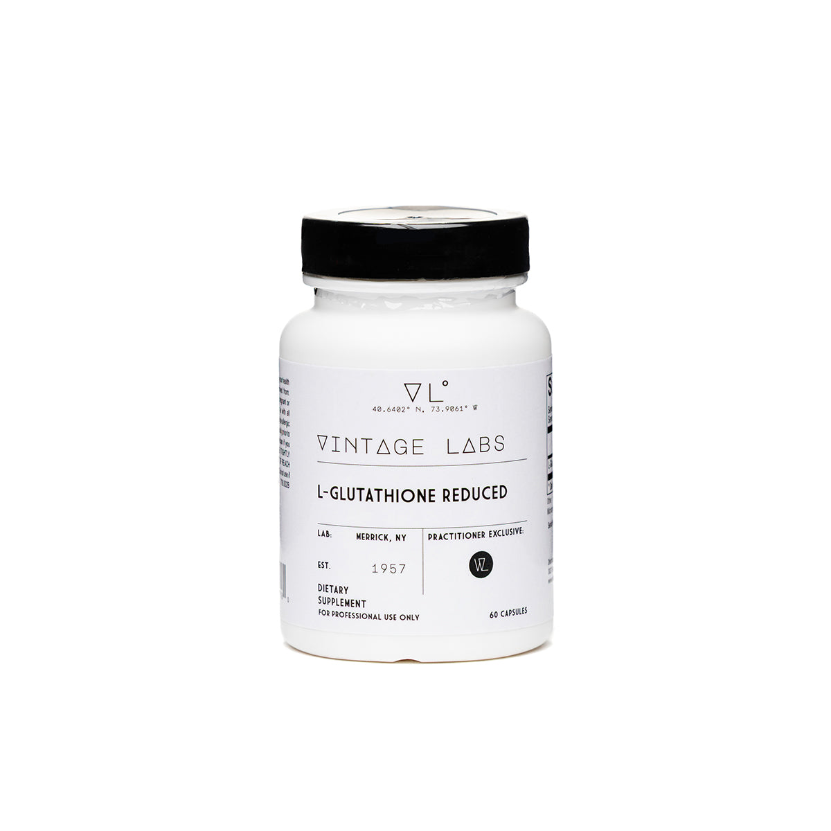 Supplement bottle labeled 'Vintage Labs' on a white background