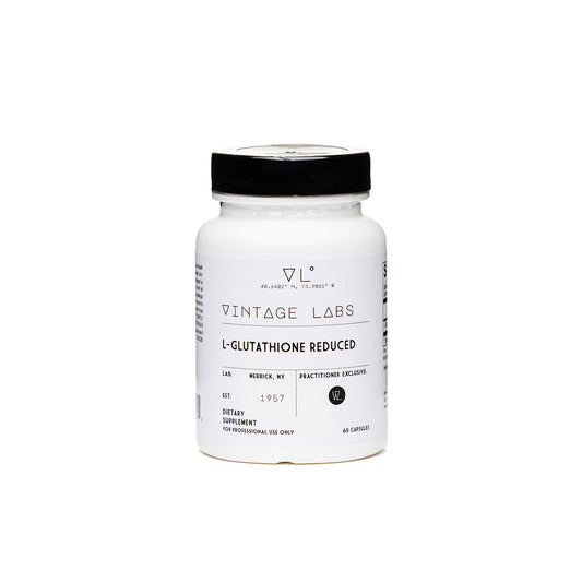 Supplement bottle labeled 'Vintage Labs' on a white background