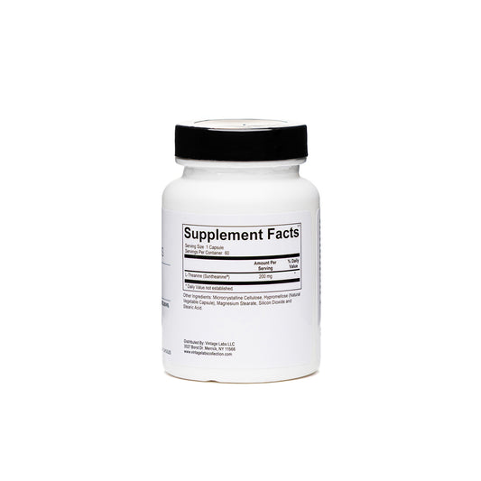 Supplement bottle with label on a white background