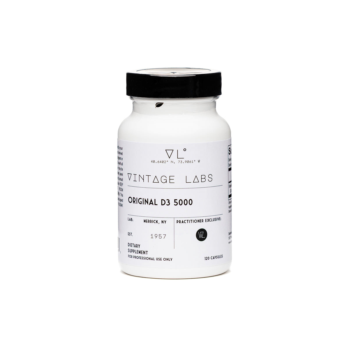 Vintage Labs Original D3 5000 supplement bottle on a white background
