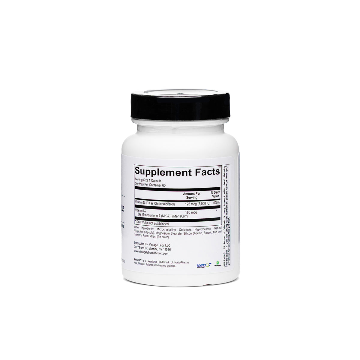 Supplement bottle with label on a white background