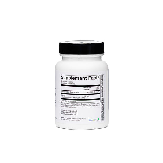Supplement bottle with label on a white background