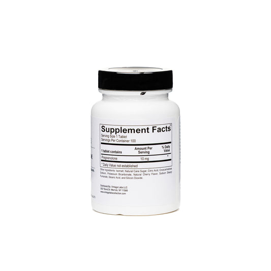 Supplement bottle with label on a white background