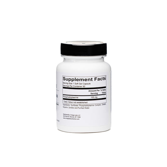 Supplement bottle with label on a white background
