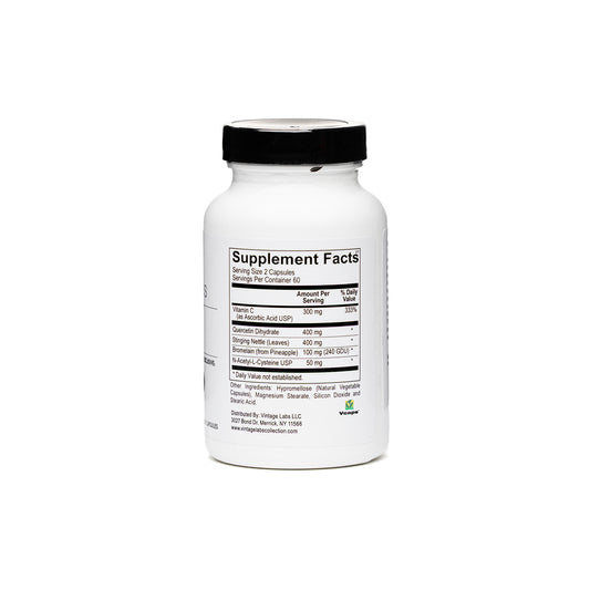 Supplement bottle with label on a white background