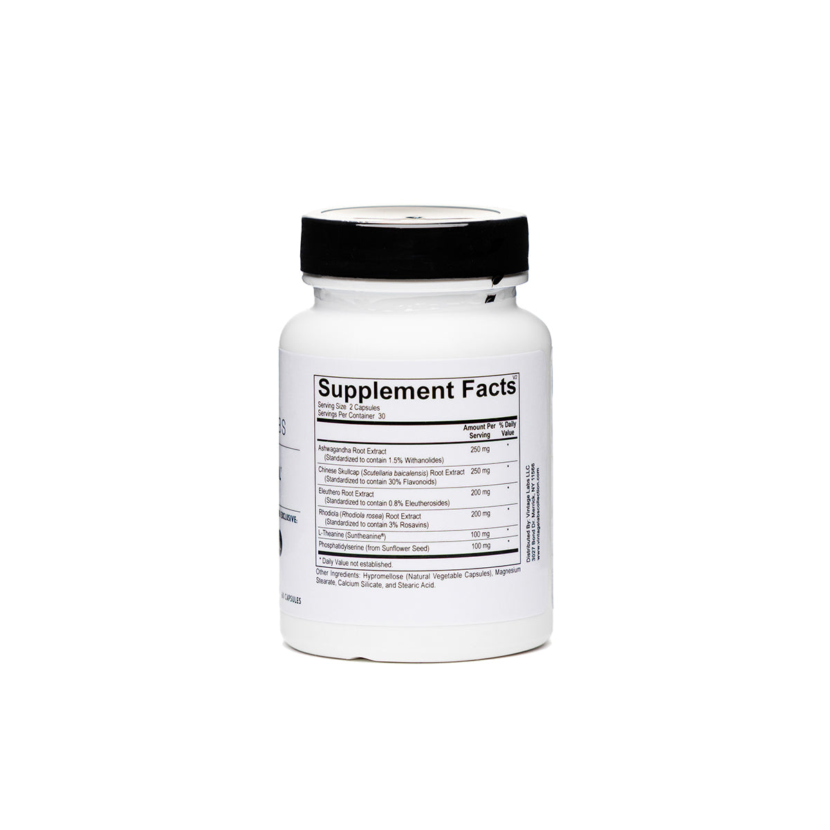 Supplement bottle with 'Supplement Facts' label on a white background