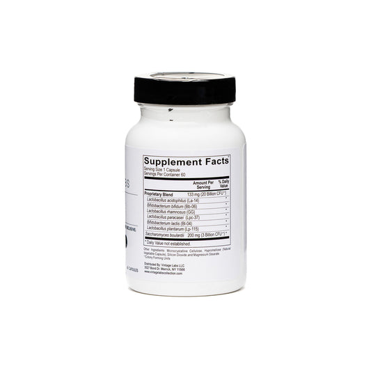 Supplement bottle with label on a white background