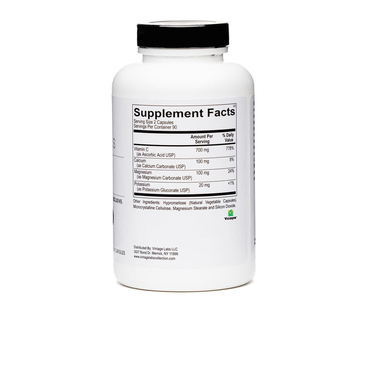 Supplement bottle with label on a white background