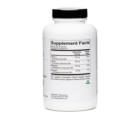 Supplement bottle with label on a white background