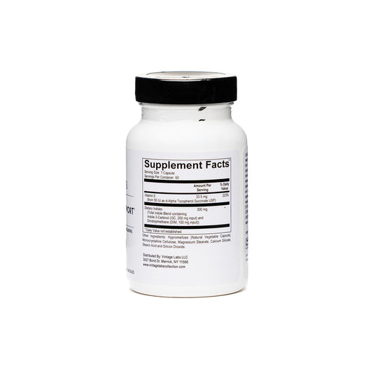 Supplement bottle with label on a white background