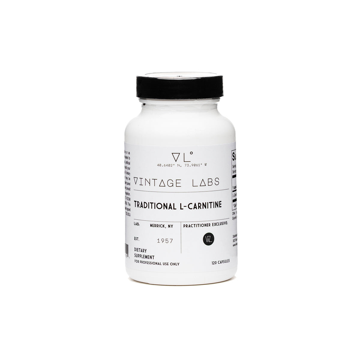 Supplement bottle labeled 'Vintage Labs' on a white background