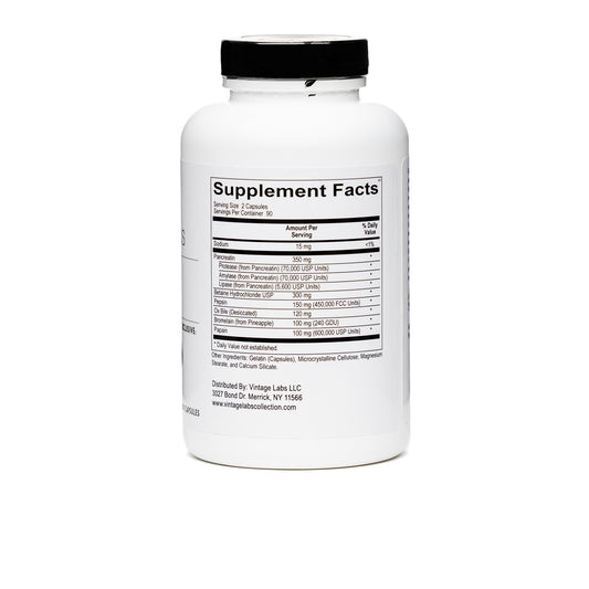 Supplement bottle with label on a white background