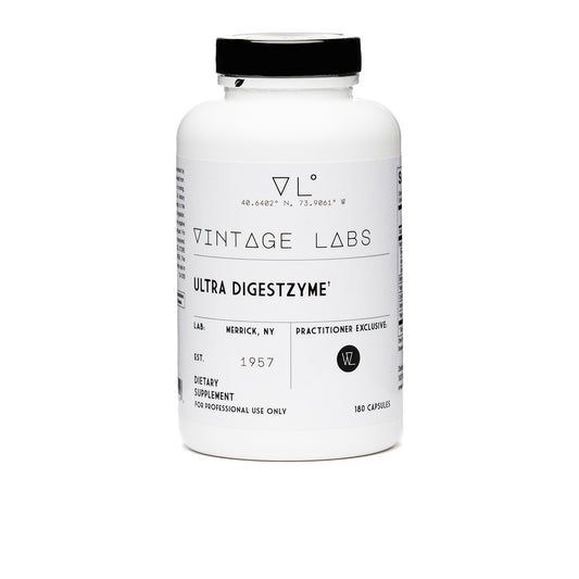 Vintage Labs Ultra Digestzyme supplement bottle on a white background