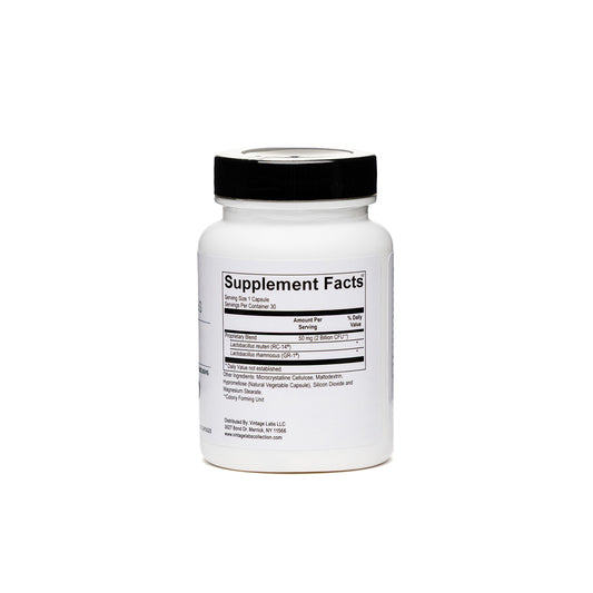 Supplement bottle with label on a white background