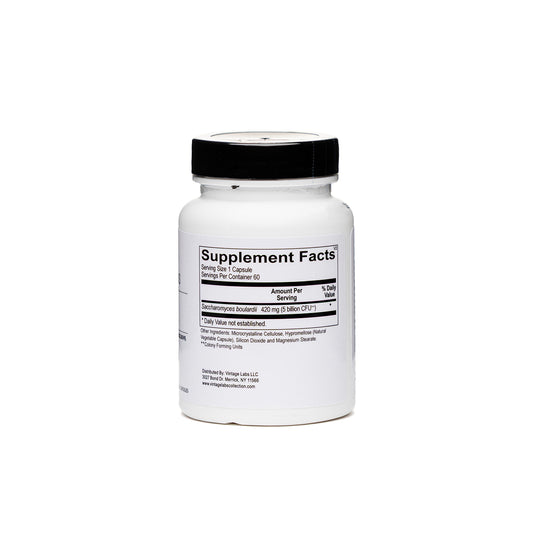 Supplement bottle with label on a white background