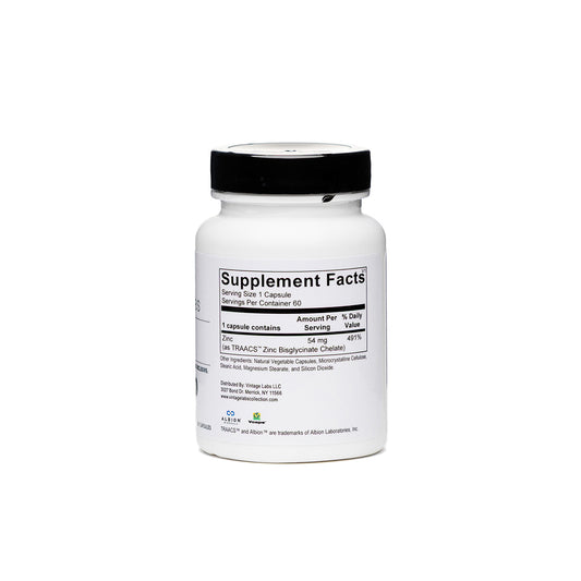 Supplement bottle with label on a white background