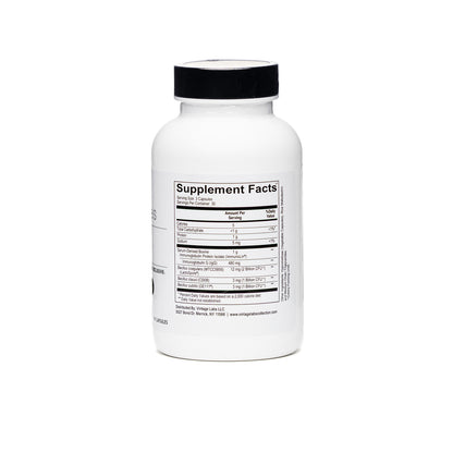 Supplement bottle with label on a white background
