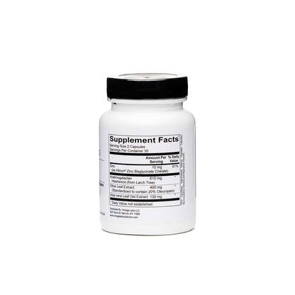 Supplement bottle with label on a white background