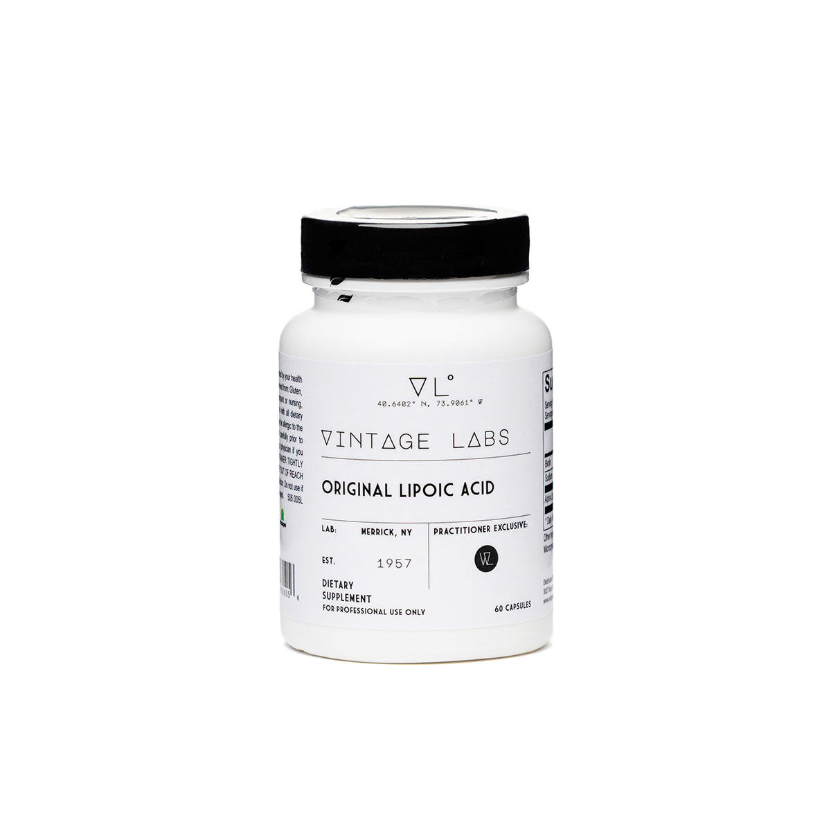 Supplement bottle labeled 'Vintage Labs' on a white background