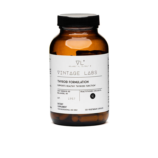 Vintage Labs thyroid supplement bottle on a white background