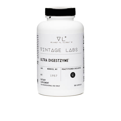 Vintage Labs Ultra Digestzyme supplement bottle on a white background